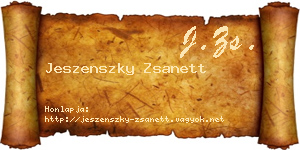 Jeszenszky Zsanett névjegykártya